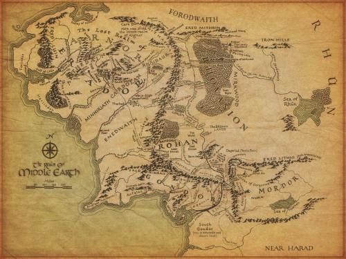 The map of middle earth