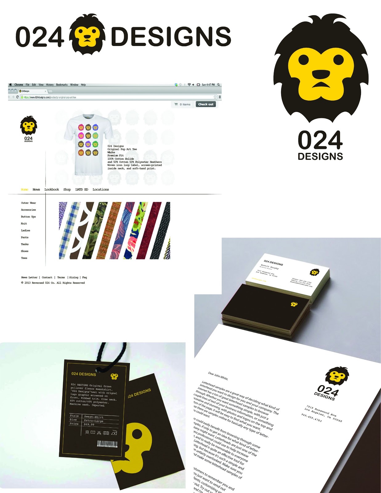 Graphic Design Portfolio 024 Designs Clothing Business Identity