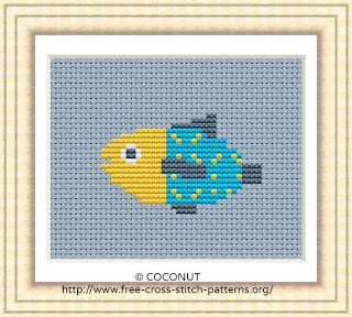 Tropical fish cross stitch pattern for free