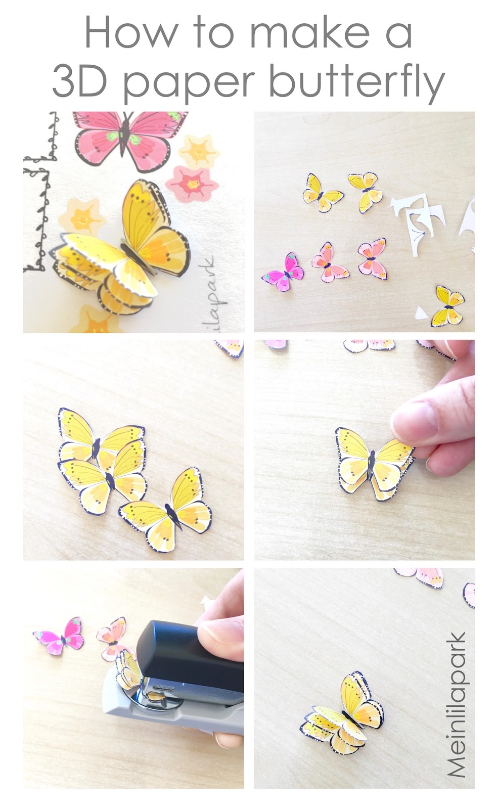 3D Paper Butterflies, Easy & Cute Butterfly DIY, 3D Paper Butterfly