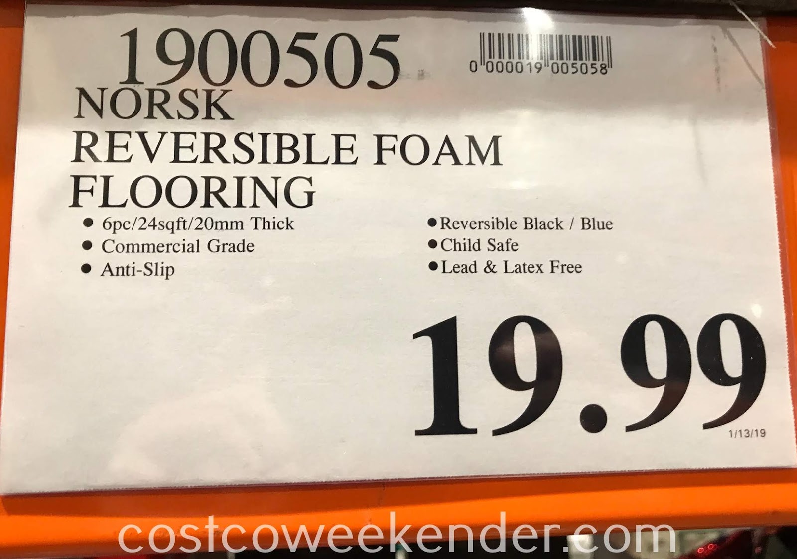 Norsk Reversible Multi Purpose Foam Flooring Costco Weekender