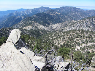 View southwest from Mt. Williamson toward Twin Peaks and Mt. Waterman