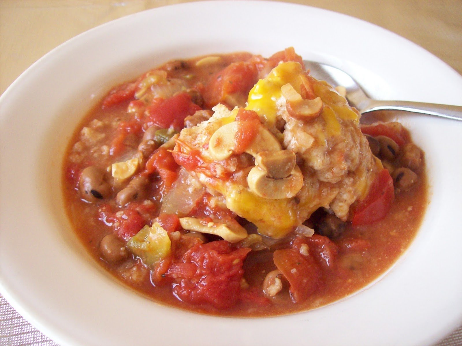 Tomato Stew with Cheese Dumplings