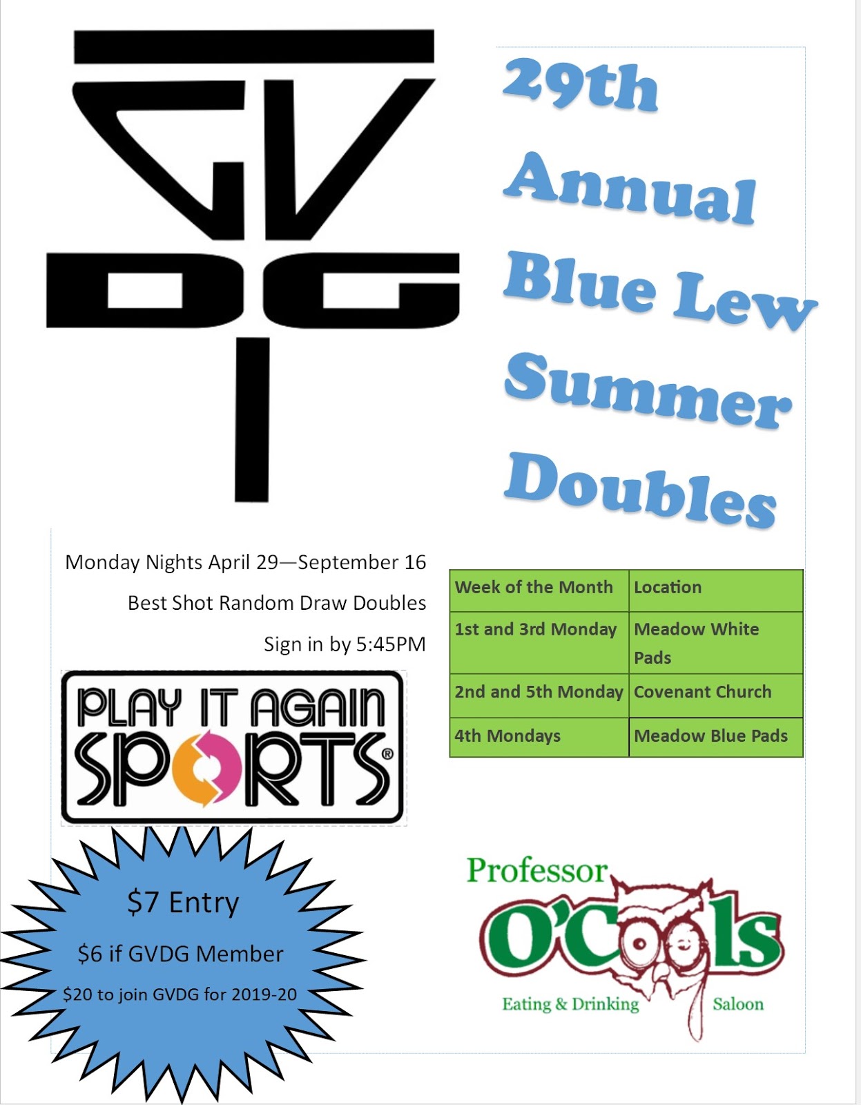 Greenville Disc GolfGVDG Doubles