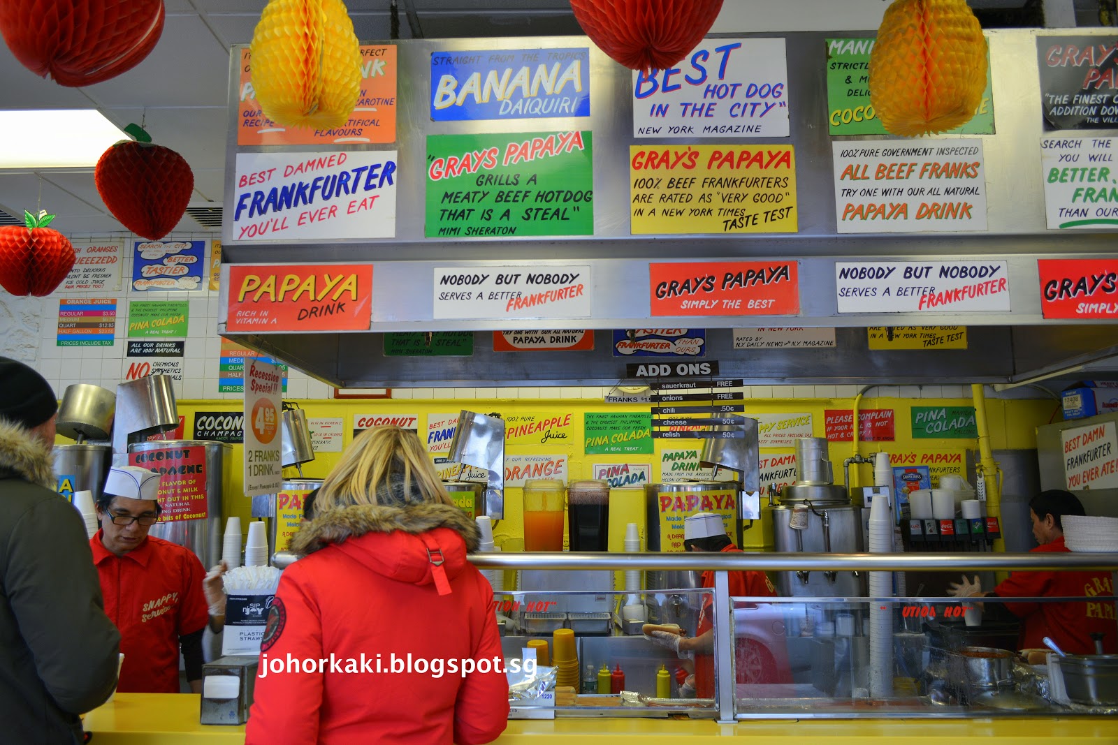 Gray's Papaya Hot Dog in NYC New York Tony Johor Kaki Travels for Food