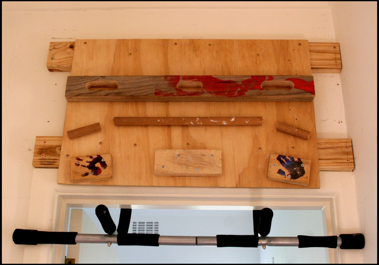 Just this side of chaos... Homemade indoor rock climbing finger board