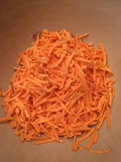 bowl of shredded sweet potato