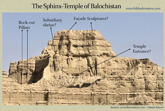 The Sphinx-Temple of Balochistan shows evidence of being a man-made, rock-cut, temple