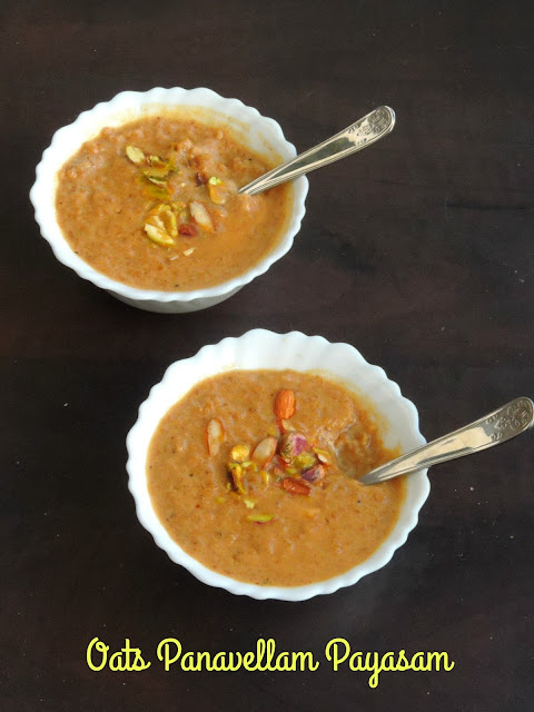 Oats Panavellam Payasam,Palm Jaggery and Oats Kheer