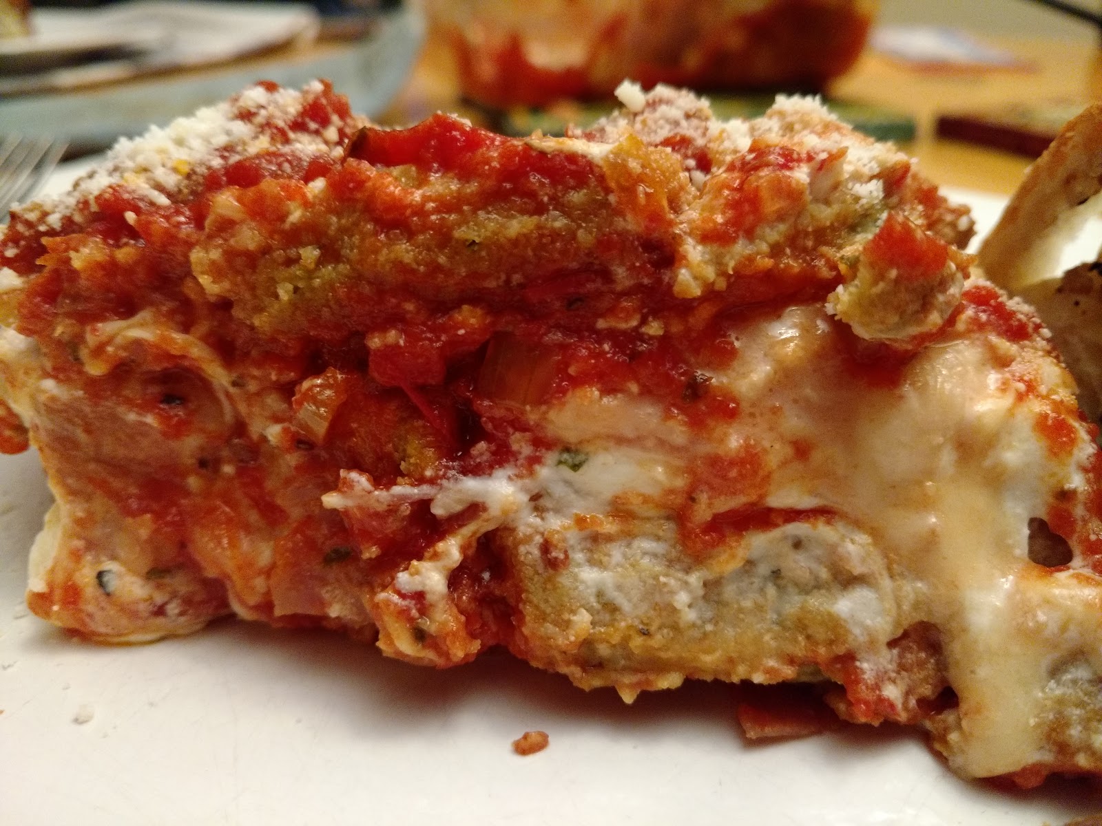"So what are you making for dinner?" Eggplant Parmesan Casserole
