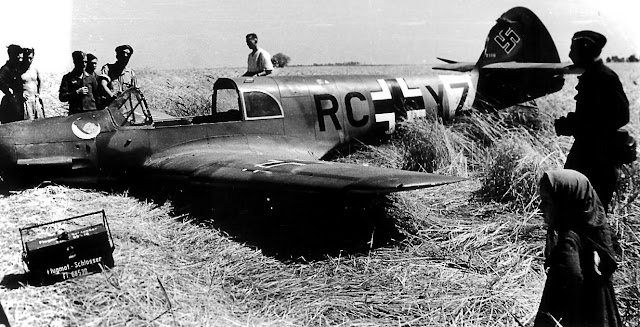 Crashed Messerschmitt Bf 108 Taifun, 11 July 1941 worldwartwo.filminspector.com