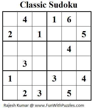 Classic Sudoku (Mini Sudoku Series #32)