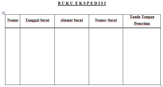 Contoh Form Ekspedisi Surat