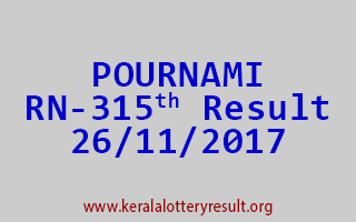POURNAMI Lottery RN 315 Results 26-11-2017