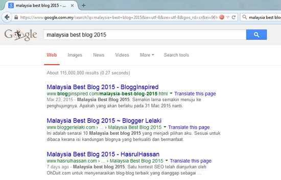 Top 3 Google Malaysia Best Blog 2015