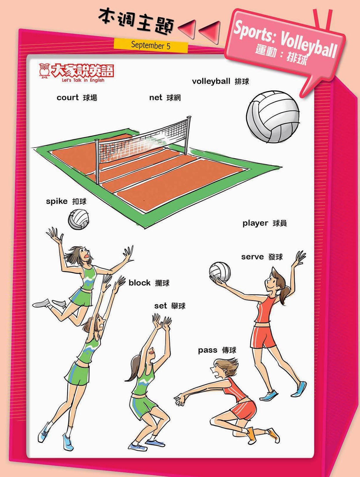 Bukit Indah Home Tuition Volleyball Vocabulary 排球