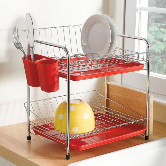 54 Model Rak Piring Mungil untuk Meniriskan Peralatan Makan - Rumahku Unik