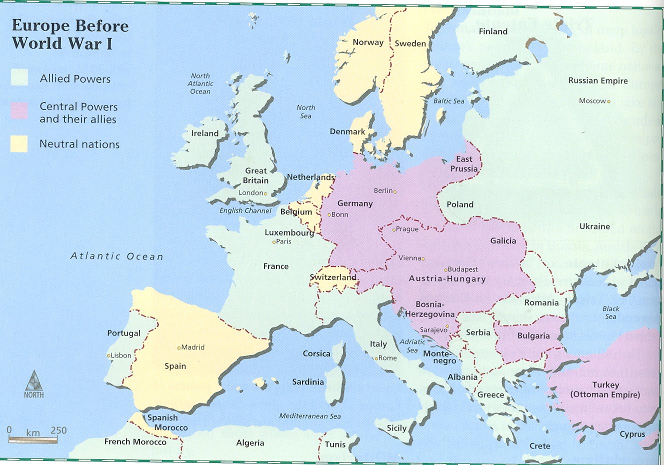 Map Of Europe Before World War 1 Map