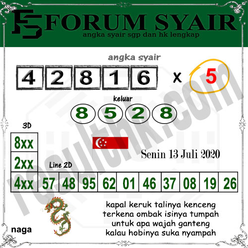 Prediksi Sgp Senin 13 Juli 2020 Result Hk Pools 6d Tercepat