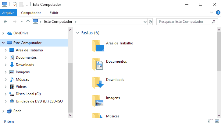 Pasta Objetos 3D removida do Explorador de arquivos no Windows 10