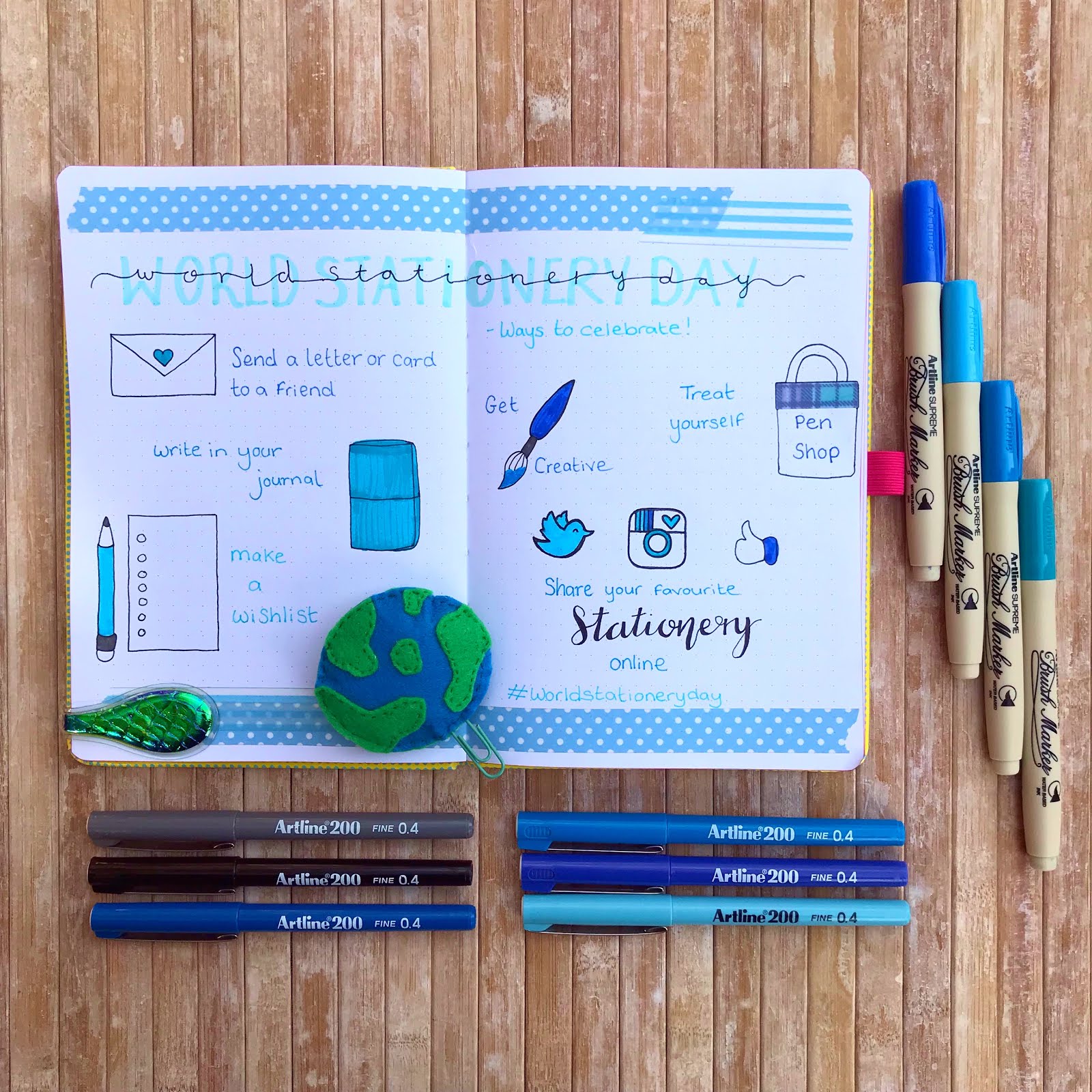 She's Eclectic World Stationery Day with Artline