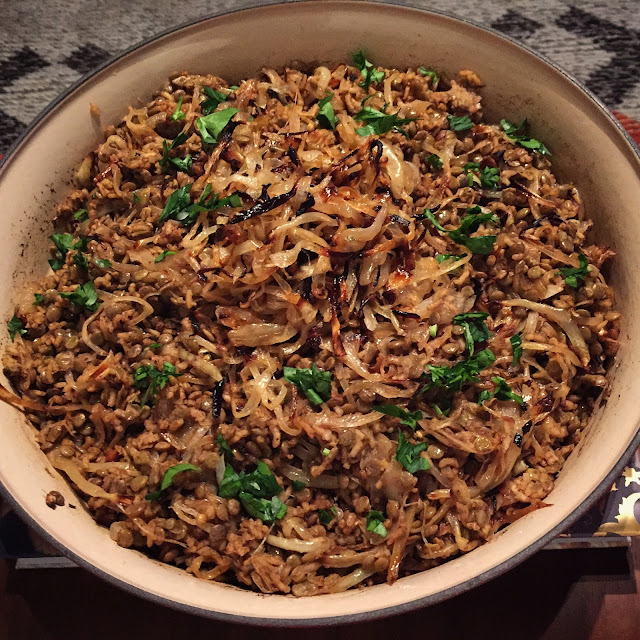TheMDChef Brown Rice with Caramelized Onions and Lentils