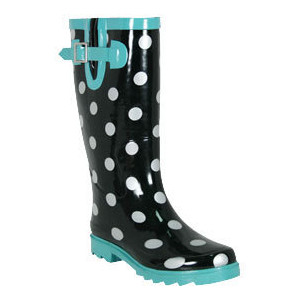 womens polka dot rain boots