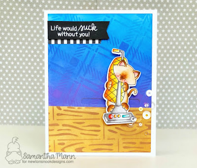 My Life Would Suck Without You Card by Samantha Mann for Newton's Nook Designs, Slider Card, Interactive, Ink Blending, Cards #distressoxide #inkblending #handmadecards #slider #newtonsnookdesigns