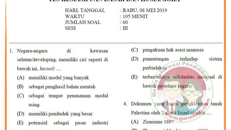 Soal Pkb Post Tes 2019