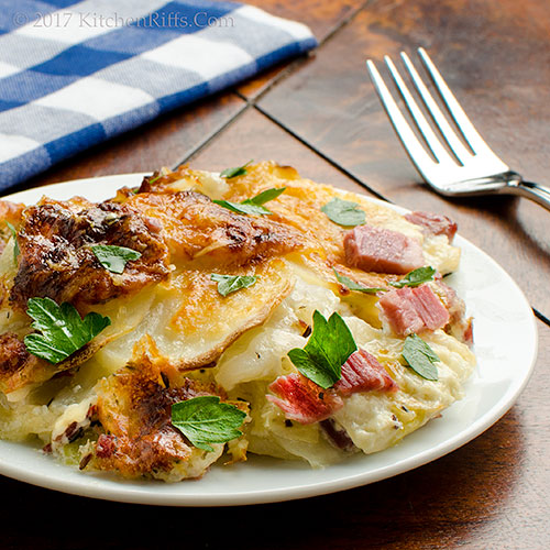 Kitchen Riffs Corned Beef, Cabbage, and Potato Gratin