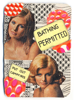 paper collage artist trading card