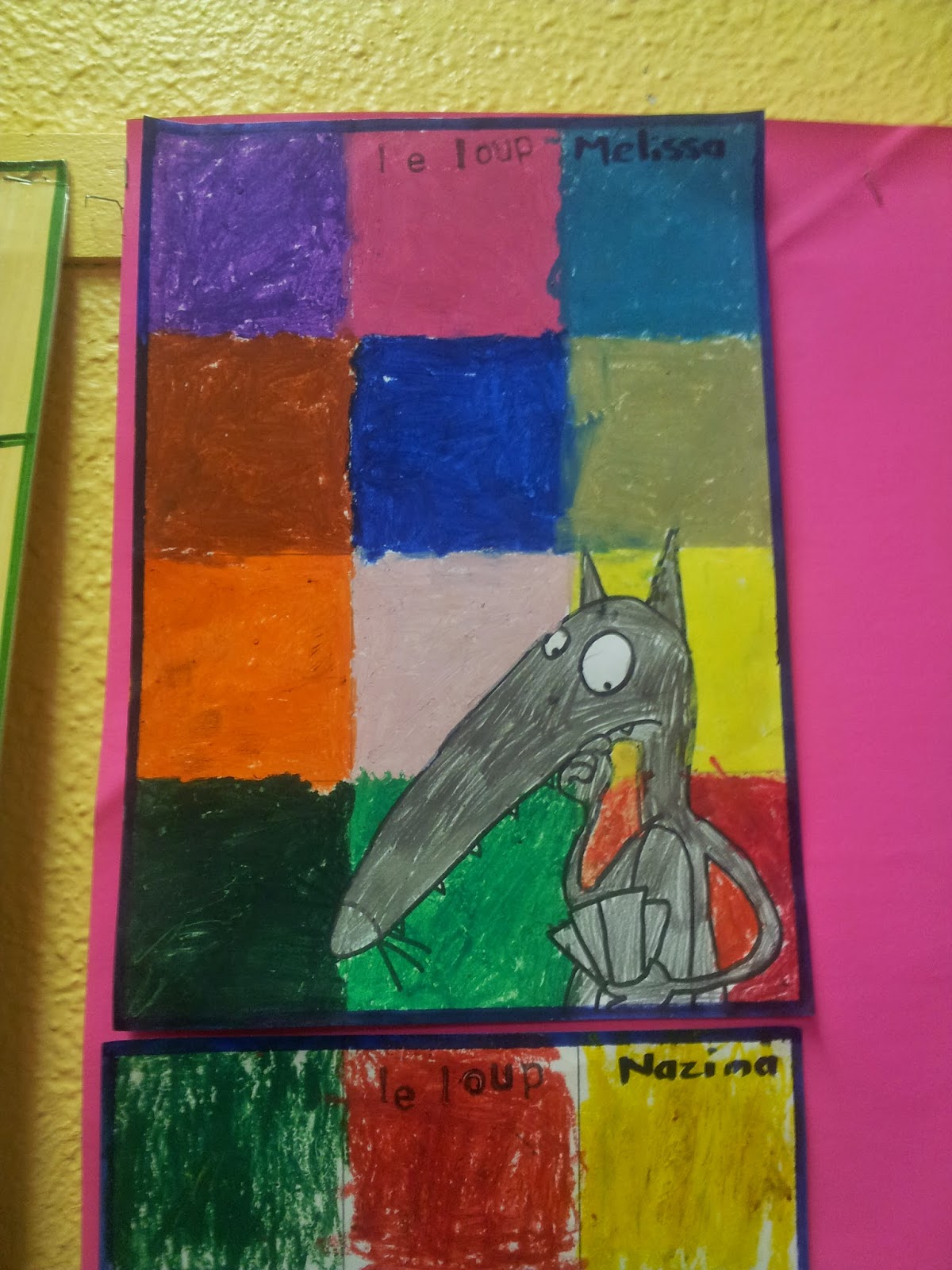 Activité de graphisme - Le loup qui voulait changer de couleur   Kindergarten classroom setup, Book activities, Teaching french
