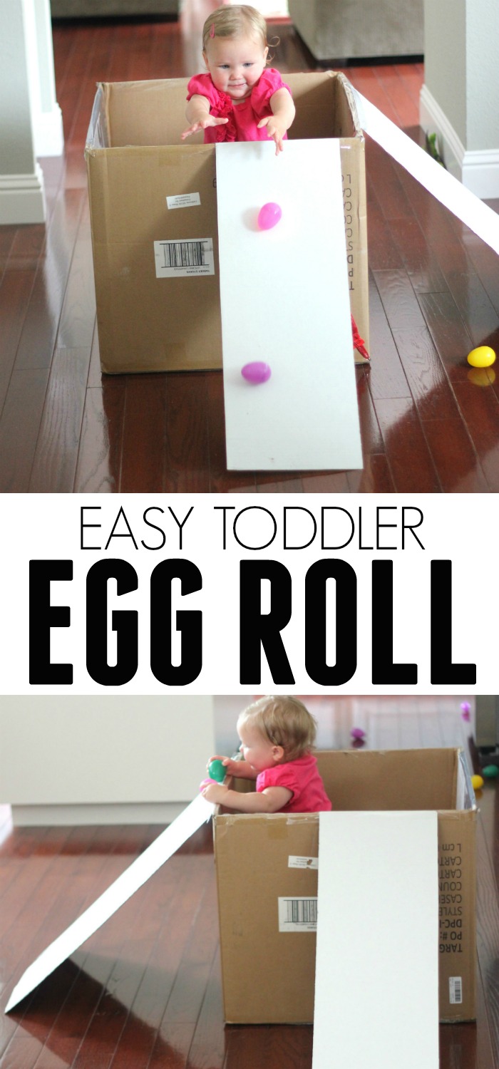 Toddler Approved! Easy Cardboard Box Egg Roll for Toddlers