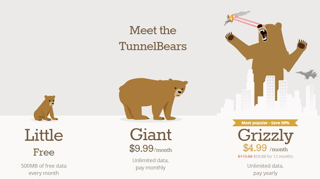TunnelBear plans