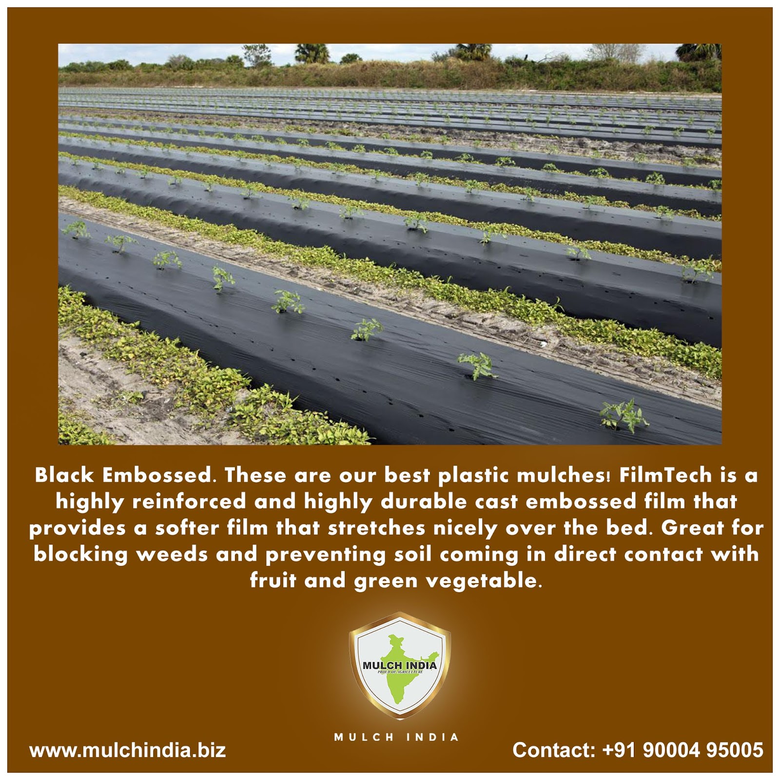 MulchIndia Black Embossed Plastic Mulching Mulch India Call us +91