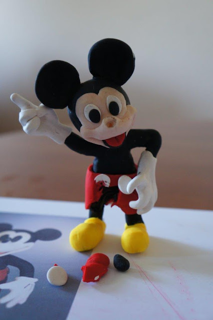 Damaged Fimo Mickey Mouse figurine
