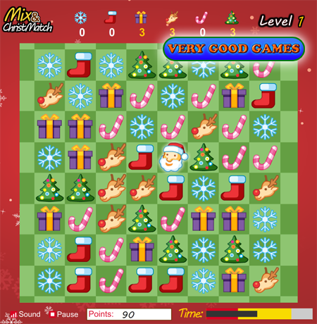 Play a Christmas puzzle game Mix and ChristMatch online for free on the gaming blog Very Good Games