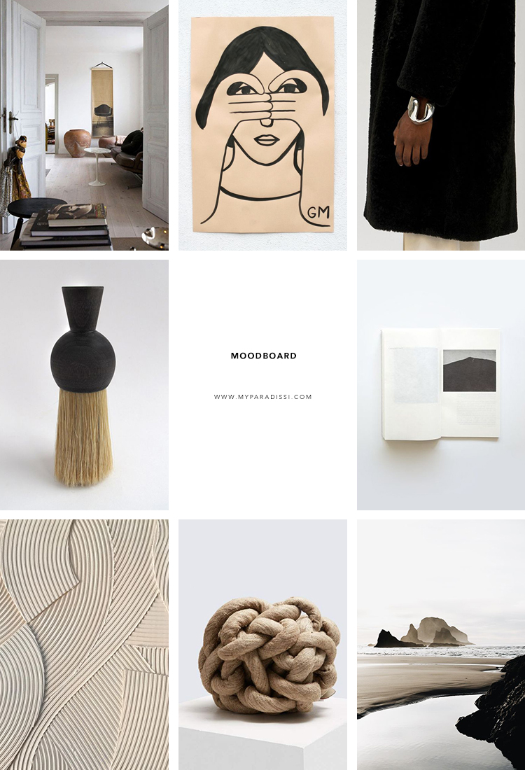 Inspiration moodboard curated by Eleni Psyllaki for My Paradissi