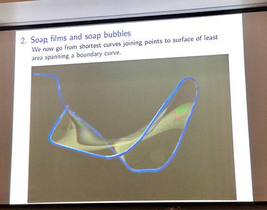 Math Professor Richard Schoen uses soap bubble example of geometry with singularities (Source: Palmia Observatory)