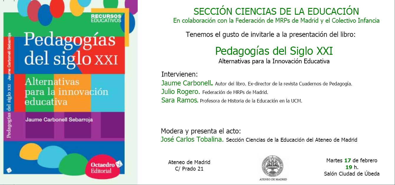 Plataforma de Educación Infantil 06 años de Madrid Presentación del libro 