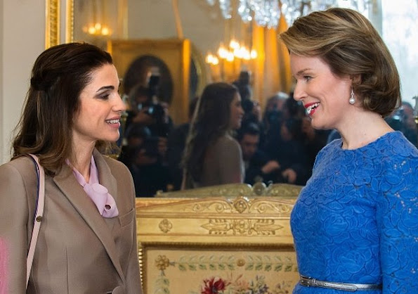Queen Mathilde of Belgium met with Jordan's Queen Rania