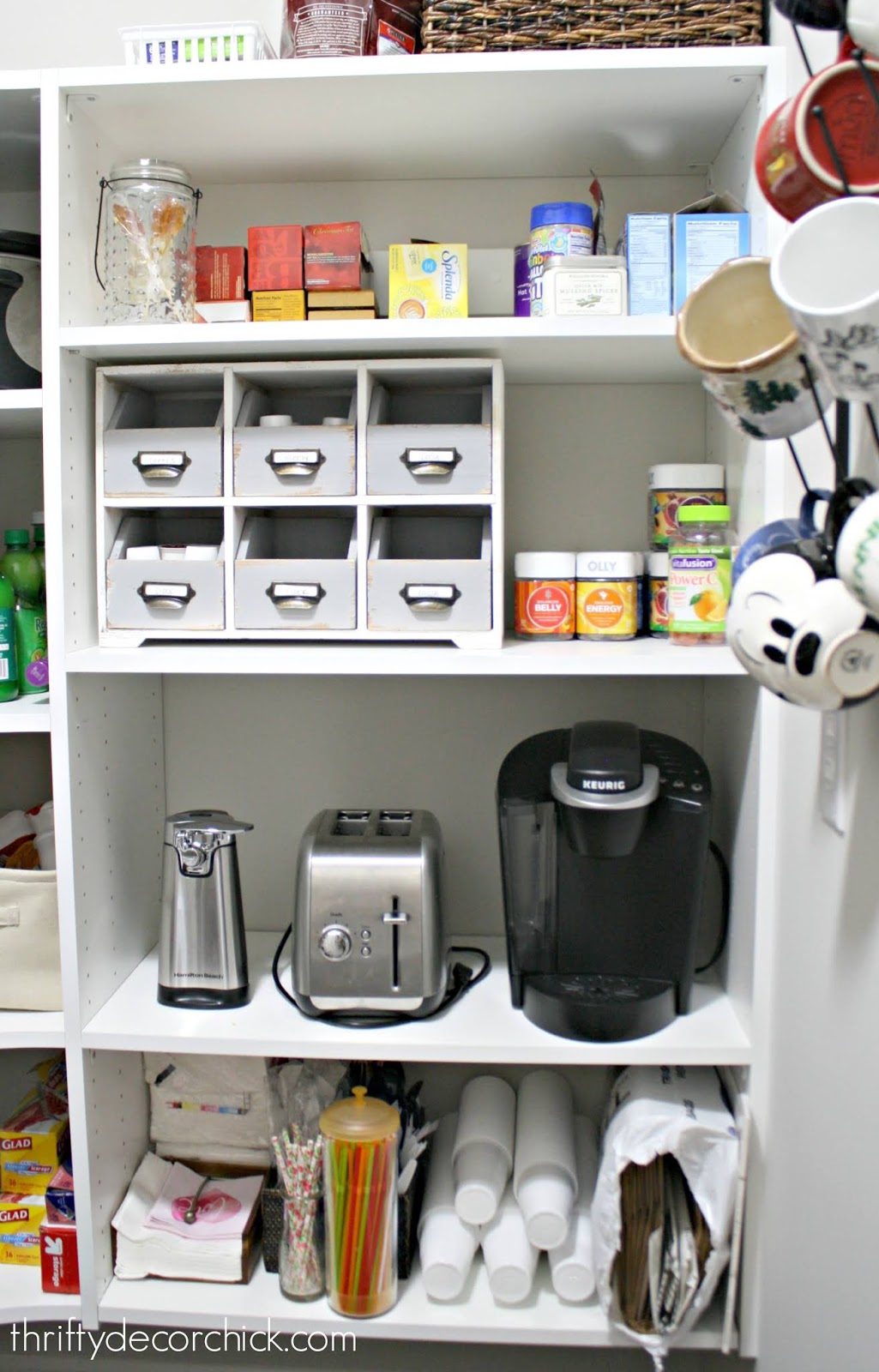 Appliance garages, pull-out shelves help organize kitchen