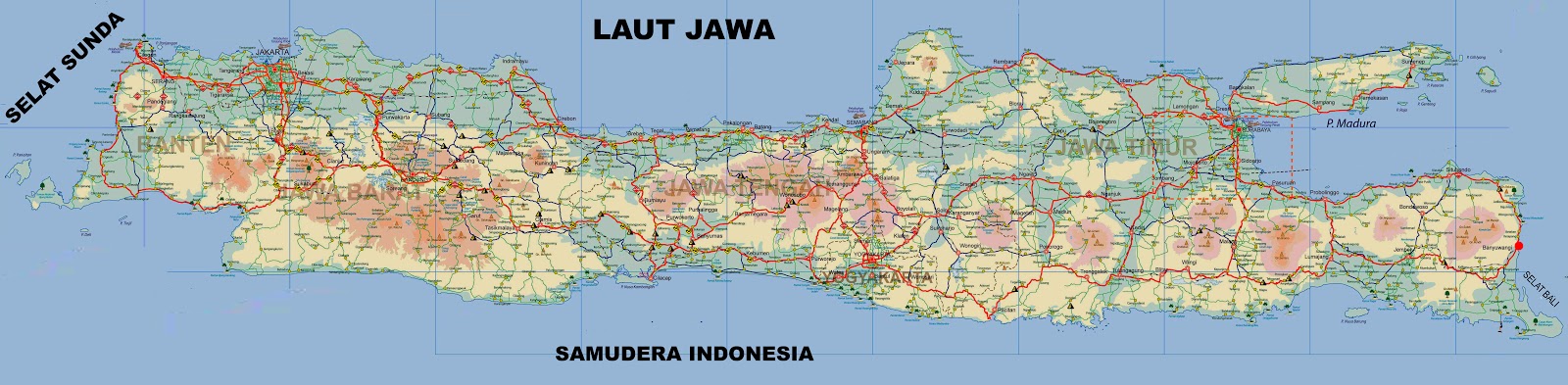 Peta Pulau Jawa Lengkap  dengan keterangannya Sejarah 