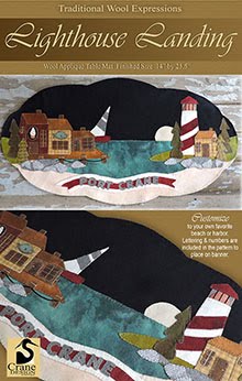 Lighthouse Landing Wool Applique Runner 14" x 25.5"