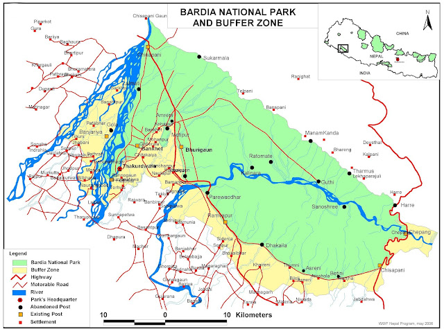 Map of baradiya National Park 