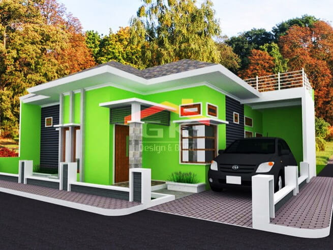 35 Contoh Kombinasi Cat Warna Hijau Pada Desain Rumah Minimalis