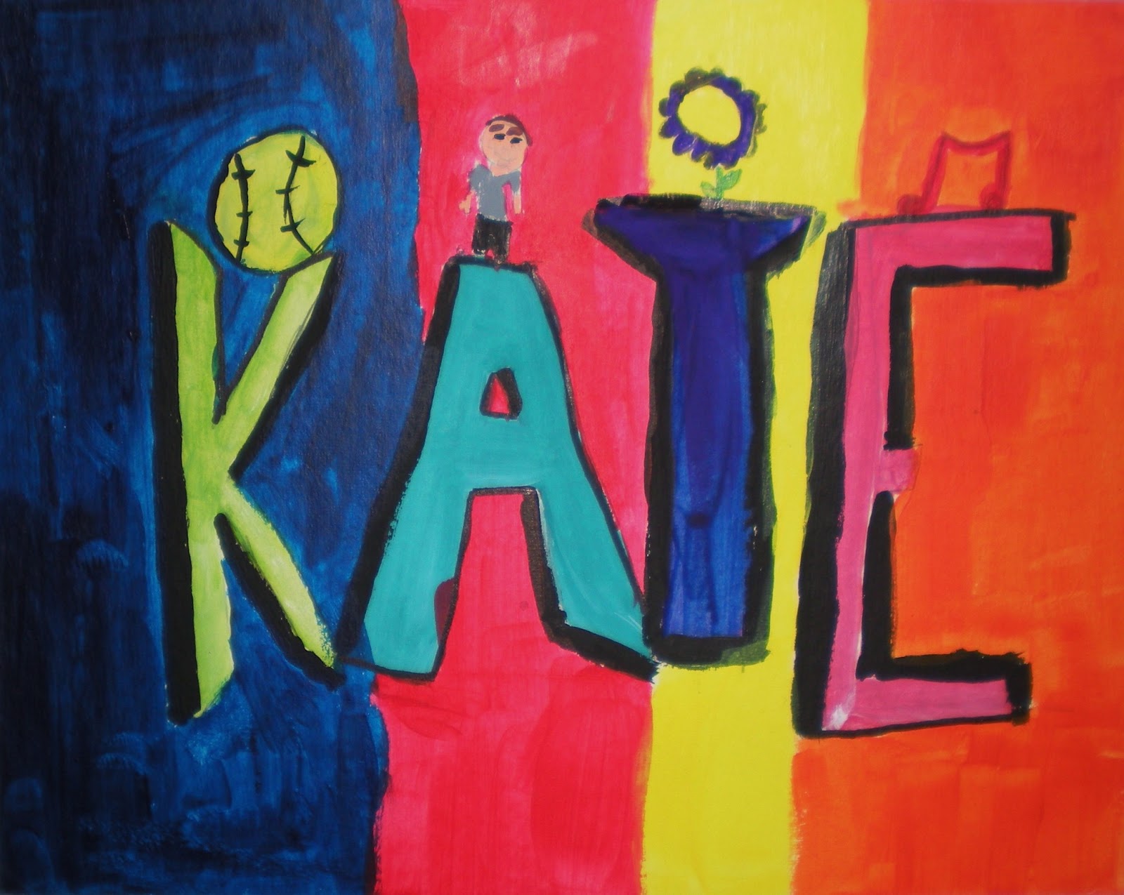 Miss M's Art Room 8th Grade Name Paintings