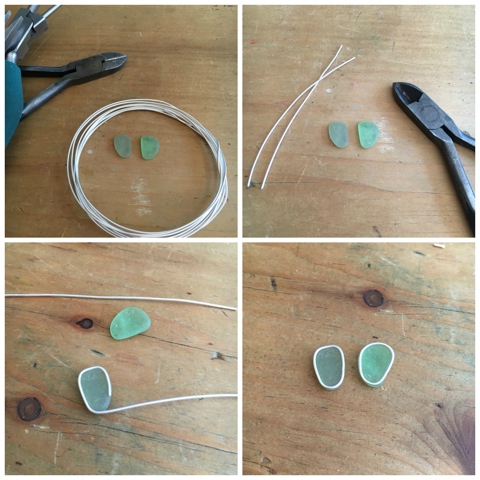 Art Jewelry Elements Sea Glass Earrings