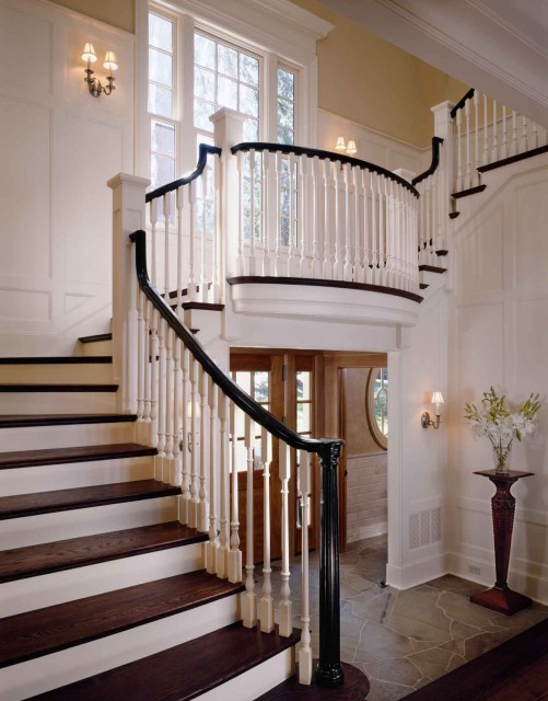 The Fine Living Muse Black painted railings can update oak railings