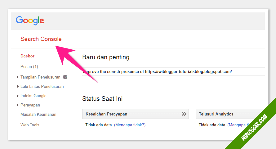 Bing search console